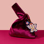 Burgundy velvet loop bag